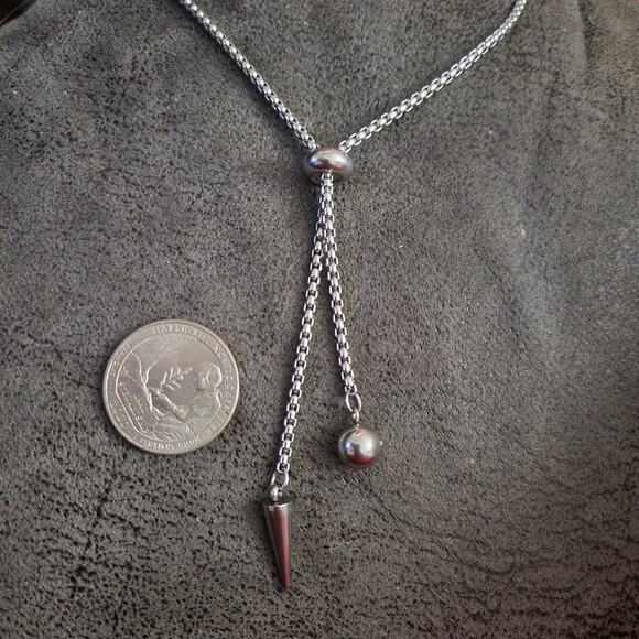 Spiked Y shaped lariat necklace - Picture 2 of 2